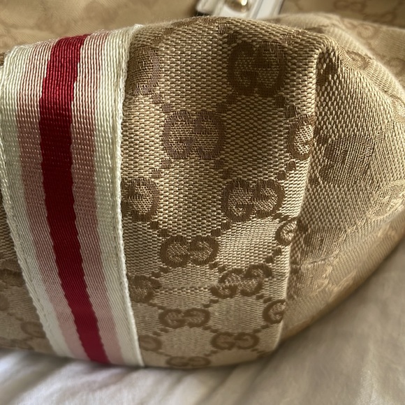 Gucci Small Jolicouer Brown Beige Red and Pink Canvas Shoulder Bag - Picture 6 of 14